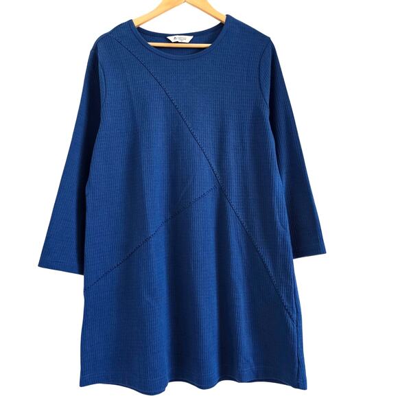 Marketplace Dresses & Skirts - Marketplace Patchwork Waffle Mini Tunic Dress Size M Oversized Cotton Lagenlook